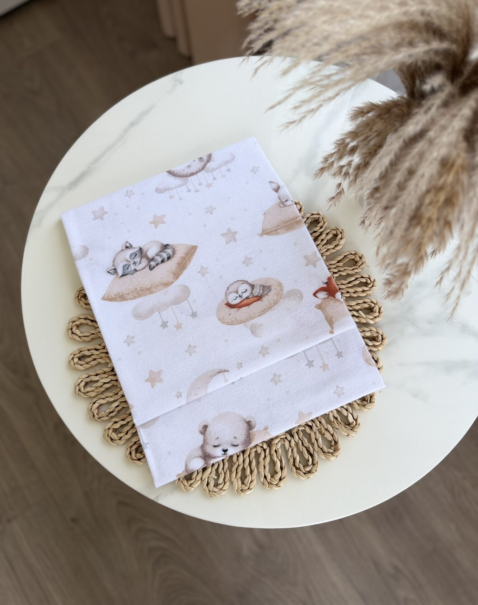Flaneliniai vystyklai kūdikiams – Miegantys žvėreliai 80x80 cm