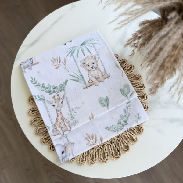 Flaneliniai vystyklai kūdikiams – Safari eukalipto 80x80 cm