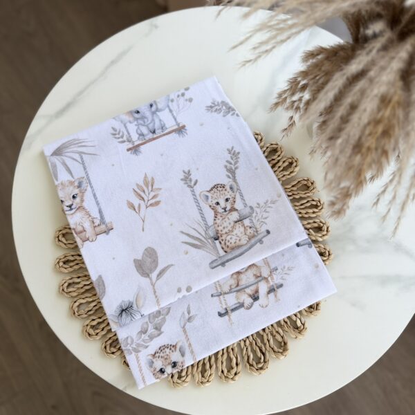 Flaneliniai vystyklai kūdikiams – Safari rudi 80x80 cm