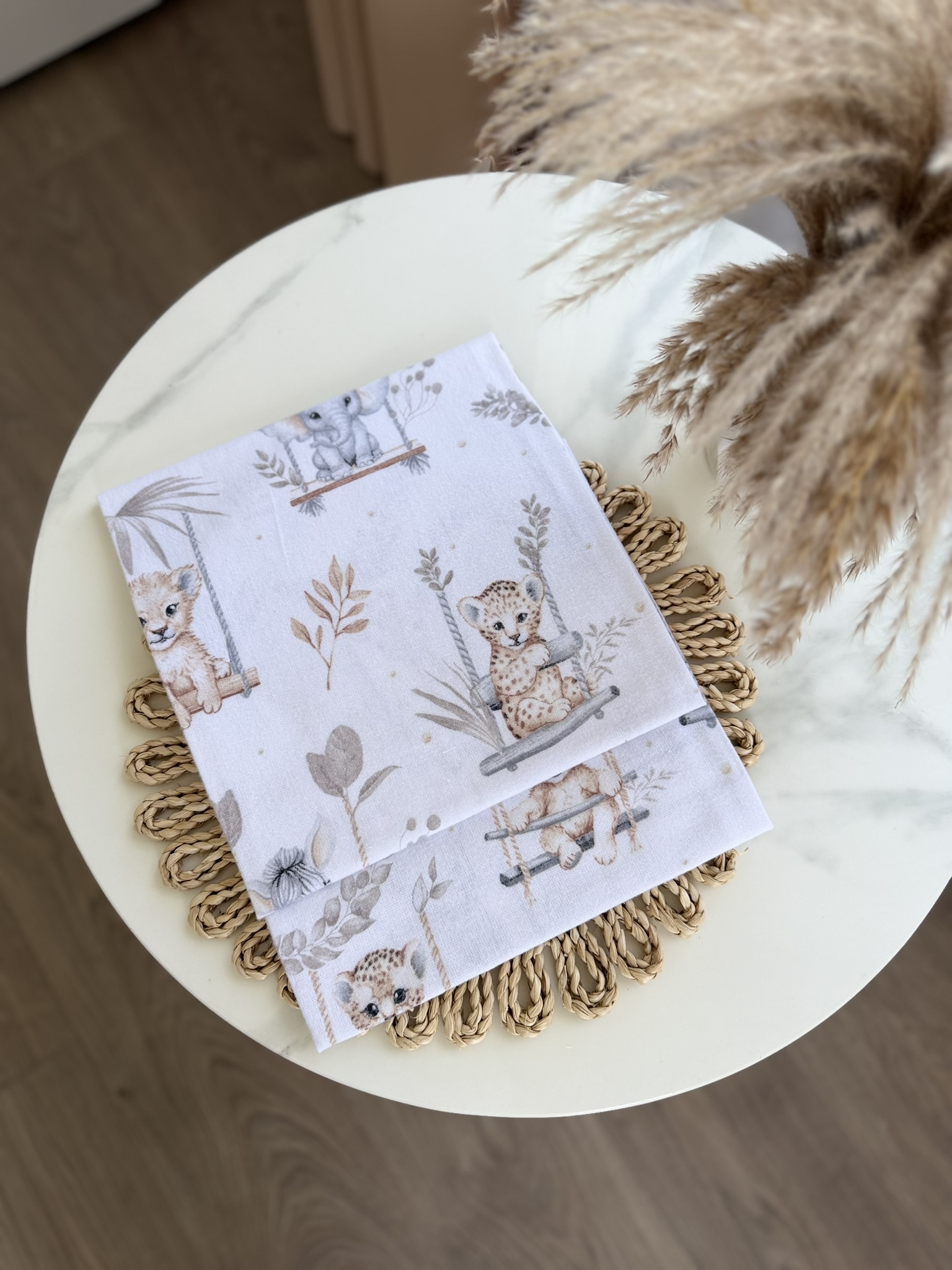 Flaneliniai vystyklai kūdikiams – Safari rudi 80x80 cm
