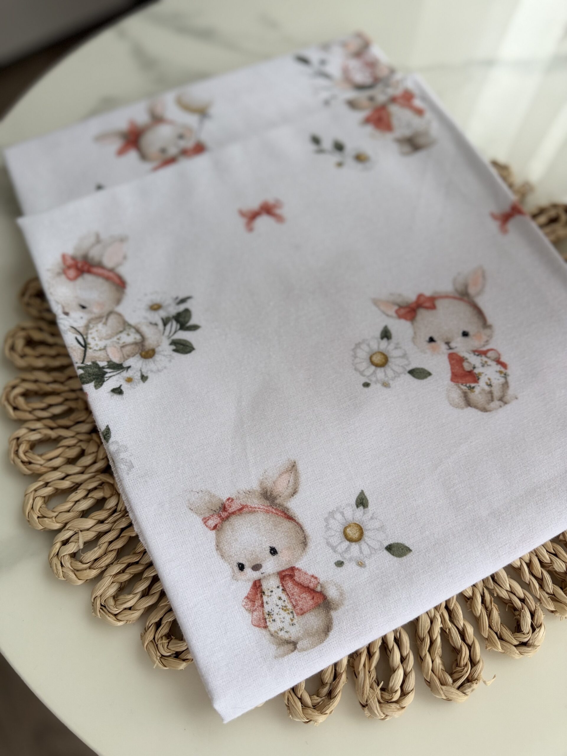 Flaneliniai vystyklai kūdikiams – Zuikutės 80x80 cm - Image 2